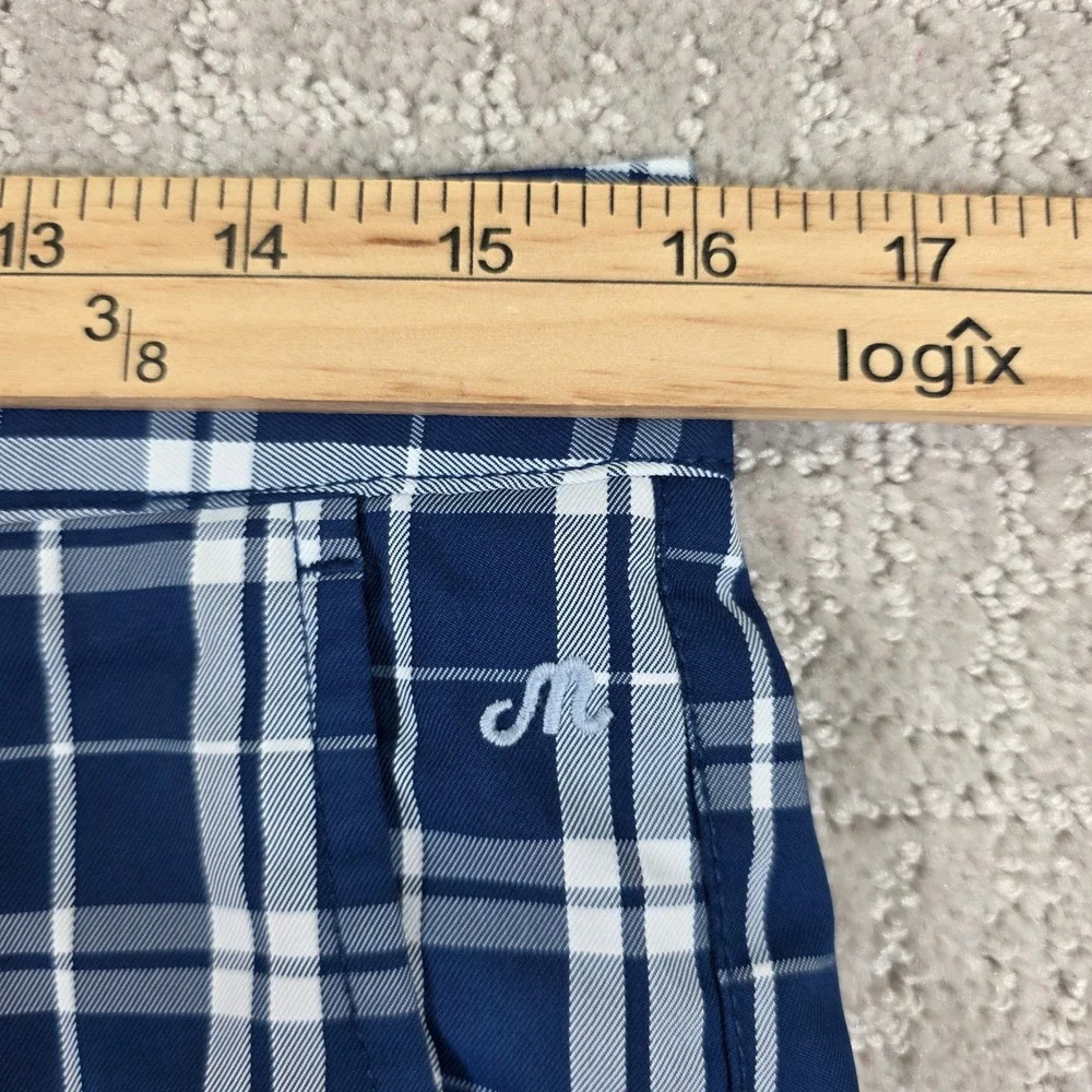 Maide Bonobos Mens Golf‎ Shorts 32 Navy Blue White Plaid Performance Pockets